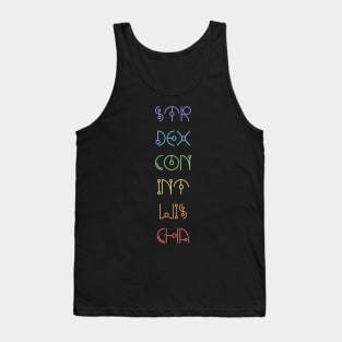 Character Abilities - Dungeons and Dragons Rainbow Tank Top